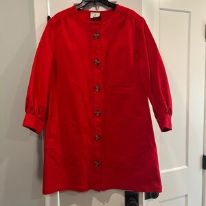 Tuckernuck red tortoise button dress XL